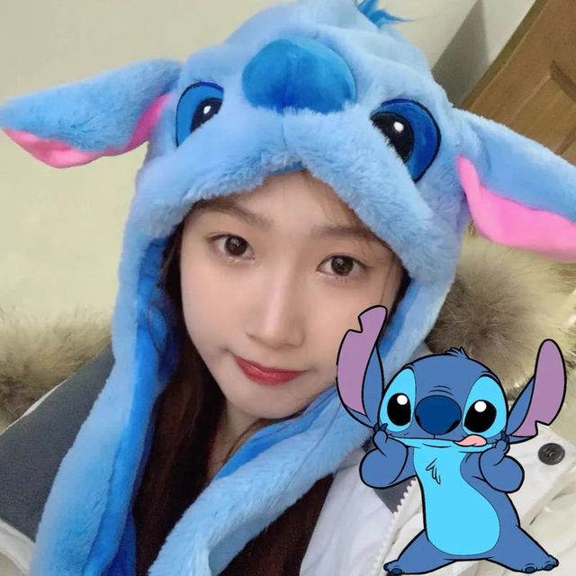 Disney Anime Stitch Women's Plush Hats Stitch Figure Cartoon Cute